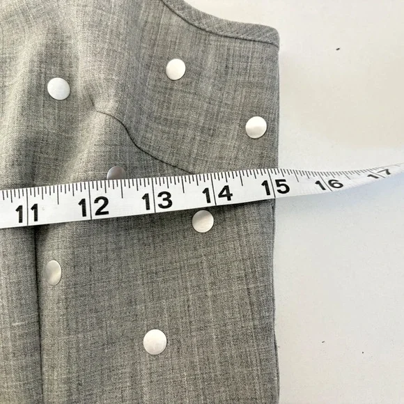 Moschino Jeans Gray Wool Blend Silver Polka Dot Midi Sheath Dress 10/44 Stylish - Picture 10 of 13